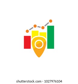 Pin Stat Logo Icon Design