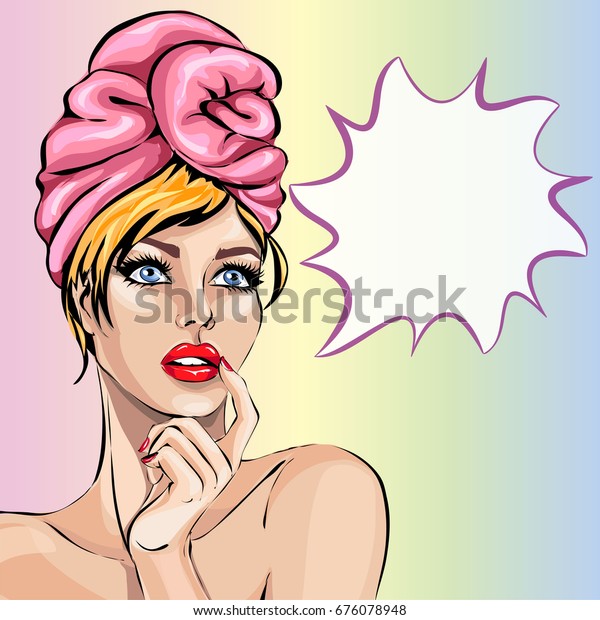 Pin Style Sexy Dreaming Woman Portrait Stock Vector Royalty Free 676078948 Shutterstock 1578