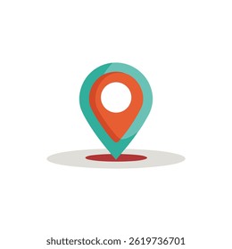 Pin symbol Indicates the location flat vector illustration on white background