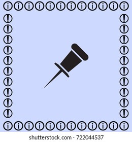 Pin symbol vector icon 