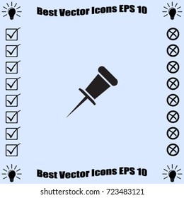 Pin symbol vector icon 