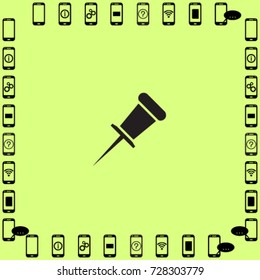 Pin symbol vector icon 