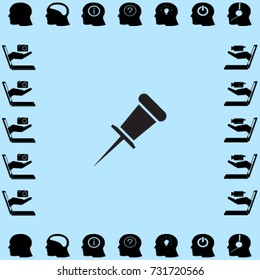 Pin symbol vector icon 