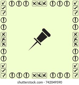 Pin symbol vector icon 