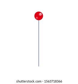 Pin tag in flat style. Illustration with pin tag for a map icon on white background for motion design, UI, computer game, animation and clothing design. View 3/4.