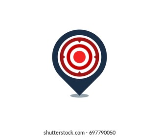 Pin Target Icon Logo Design Element