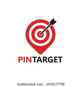 Pin target logo template design