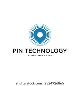 Pin Tech Creative Logo Design Vector