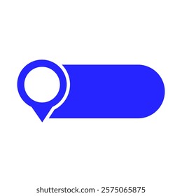 Pin text tag icon. Pointer icon, pin on the map with space for text vector icon