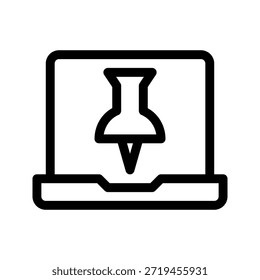 Anclar icono de línea delgada. El ícono se puede utilizar para Sitios web, impresión, Plantillas, Plantillas de presentación, ilustraciones, etc.