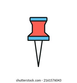 Pin thin line icon. Color. Element of simple icon for websites, web design, mobile app, info graphics. Thin line icon for website design and development, app development.