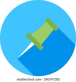 Pin, thumbtack, clip, clipper icon vector image. Can also be used for education, academics and science. Suitable for use on web apps, mobile apps and print media.