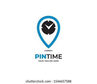 pin time design logo template vector