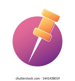 Pin Tool Icon in Gradient Minimal Style Vector
