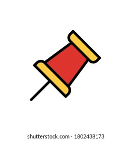 Pin tool icon. Simple color with outline vector elements of cabinet accessories icons for ui and ux, website or mobile application