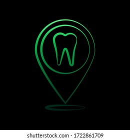 Pin, tooth nolan icon. Simple thin line, outline vector of dentist icons for ui and ux, website or mobile application