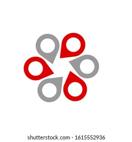 pin travel logo design vector template sign