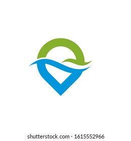 pin travel logo design vector template sign