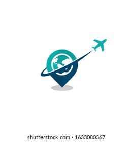 PIN travel logo design vector

