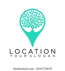 pin tree location logo abstract illustration concept design