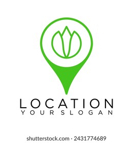 diseño de concepto de ilustración abstracta de logotipo de ubicación de árbol de alfileres