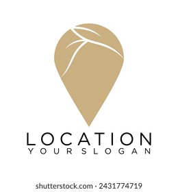 pin tree location logo abstract illustration concept design