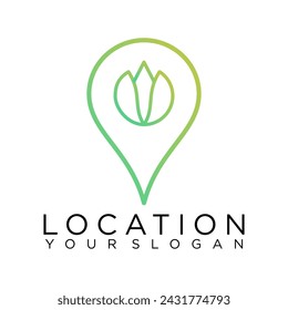 pin tree location logo abstract illustration concept design