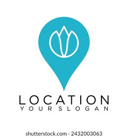 pin tree location logo abstract illustration concept design