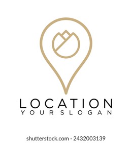 pin tree location logo abstract illustration concept design