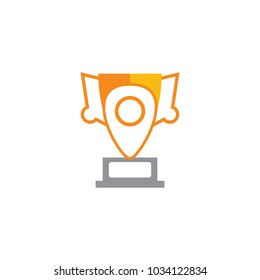 Pin Trophy Logo Icon Design