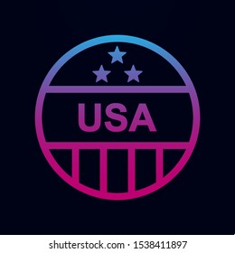 Pin, usa nolan icon. Simple thin line, outline vector of 4th of july icons for ui and ux, website or mobile application