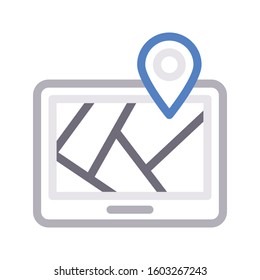 pin vector color line icon 