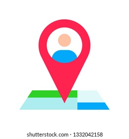 Pin vector, Digital marketing flat design icon