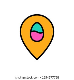 Pin vector, Easter filled style icon editable stroke