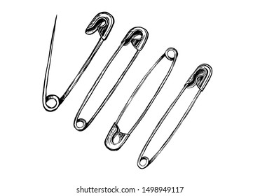 Pin vector hand drawn illustration.