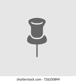 Pin vector icon eps 10. Simple isolated pictogram.