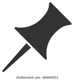 Pin vector icon. Flat gray symbol. Pictogram is isolated on a white background. Designed for web and software interfaces.