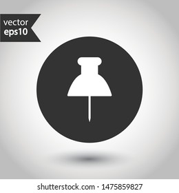 Pin vector icon. Pin flat sign. EPS 10. Round icon design