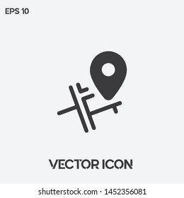 Pin vector icon illustration for web and mobile application. Premium quality.