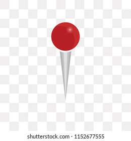 Pin vector icon isolated on transparent background, Pin logo concept