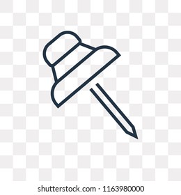 Pin vector icon isolated on transparent background, Pin logo concept