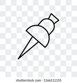 Pin vector icon isolated on transparent background, Pin logo concept