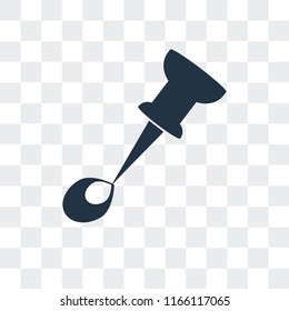 Pin vector icon isolated on transparent background, Pin logo concept