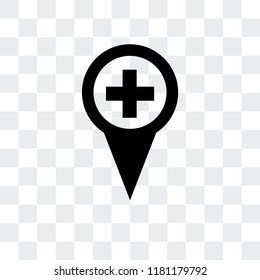 Pin vector icon isolated on transparent background, Pin logo concept