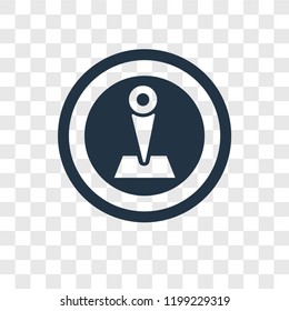 Pin vector icon isolated on transparent background, Pin transparency logo concept