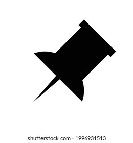 Pin vector icon, isolated on white background