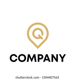 Pin vector icon. Location pin logo sign template