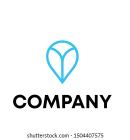 Pin vector icon. Location pin logo sign template