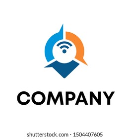 Pin vector icon. Location pin logo sign template