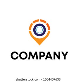 Pin vector icon. Location pin logo sign template